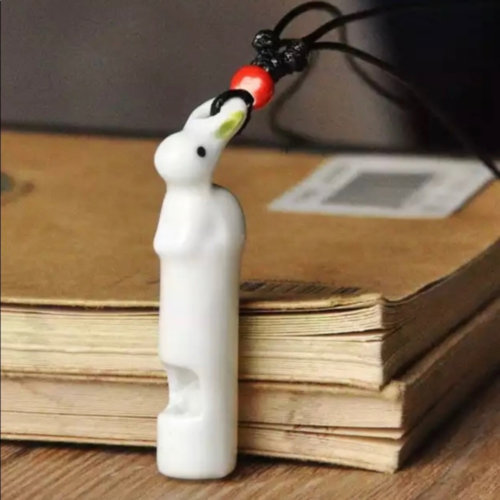 Ceramic Bunny whistle necklace 🐰 ~